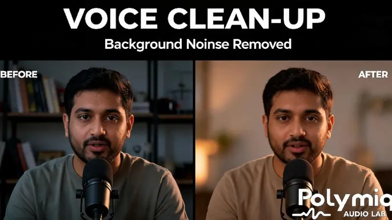 Voice clean-up: noise, clicks and hiss removed — video thumbnail